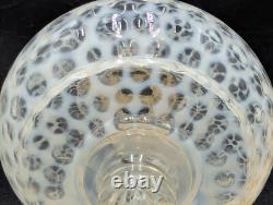 Antique Leaf and Jewel Opalescent Coin Dot Oil Lamp