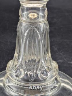 Antique Leaf and Jewel Opalescent Coin Dot Oil Lamp