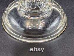 Antique Leaf and Jewel Opalescent Coin Dot Oil Lamp
