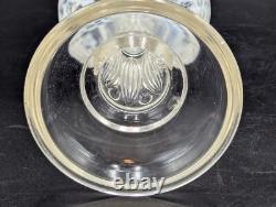 Antique Leaf and Jewel Opalescent Coin Dot Oil Lamp