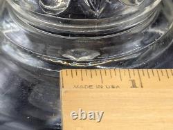 Antique Leaf and Jewel Opalescent Coin Dot Oil Lamp