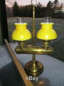 Antique Lincoln Log Minature Student Oil Lamp P & A Mfg Co Acorn