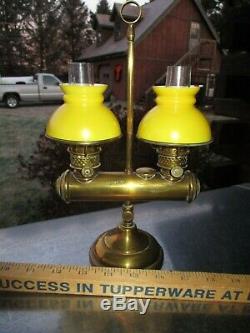 Antique Lincoln Log Minature Student Oil Lamp P & A Mfg Co Acorn