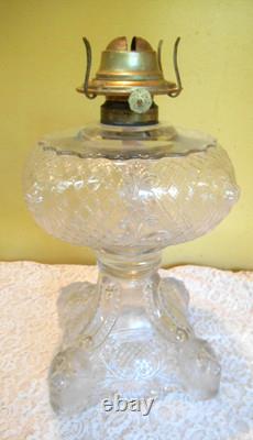 Antique Lion and Baboon Large Oil Lamp with Burner Excellent 1890's