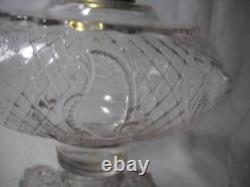 Antique Lion and Baboon Large Oil Lamp with Chimney and Burner Excellent 1890's