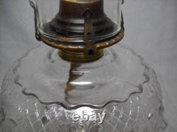 Antique Lion and Baboon Large Oil Lamp with Chimney and Burner Excellent 1890's