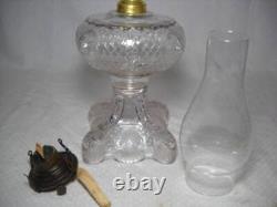 Antique Lion and Baboon Large Oil Lamp with Chimney and Burner Excellent 1890's