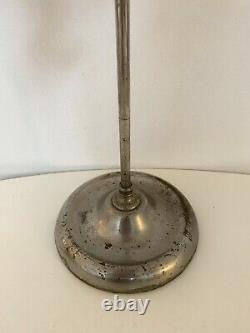 Antique Manhattan Brass Co Nickel OIL Student Lamp 1879 With Cased Green Shade