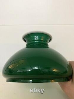 Antique Manhattan Brass Co Nickel OIL Student Lamp 1879 With Cased Green Shade
