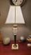 Antique Marble Base Victorian Glass Embossed Oil Lamp 1920's Brass Empire