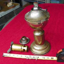 Antique Mechanical 1880 Clockwork HITCHCOCK Patent Oil Lamp WORKS WIND UP FAN