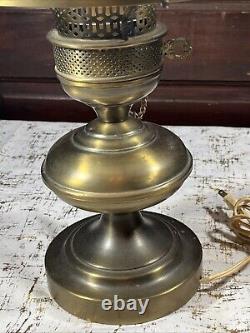 Antique Milk Glass Lamp Oil Lantern Style White Brass Light 10 Vtg