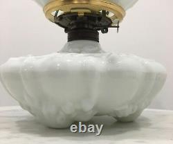 Antique Milk Glass Victorian Spider Web Oil Lamp GWTWithBanquet #2