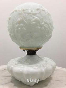 Antique Milk Glass Victorian Spider Web Oil Lamp GWTWithBanquet #2