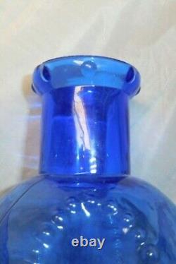 Antique Miniature Blue Glass Oil Lamp