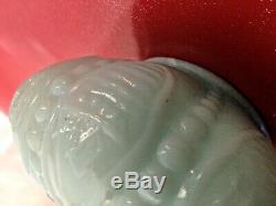 Antique Miniature Blue Milk Glass Oil Lamp fancy