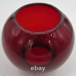 Antique Miniature Finger Loop GWTW Fluid Lamp with Ruby Red Glass Globe, Burner