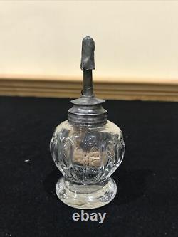 Antique Miniature Night Light Whale Oil Lamp Pewter Burner Boston Sandwich Loop