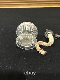 Antique Miniature Night Light Whale Oil Lamp Pewter Burner Boston Sandwich Loop