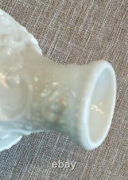 Antique Miniature Oil Lamp Embossed Milk Glass Floral Smith 1 Fig 157