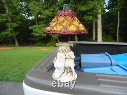 Antique Miniature Oil Lamp / Figural Couple / Lohengrin & Elsa