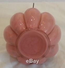 Antique Miniature Pink Glass Oil Lamp 7 1/2 Tall