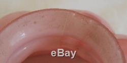 Antique Miniature Pink Glass Oil Lamp 7 1/2 Tall