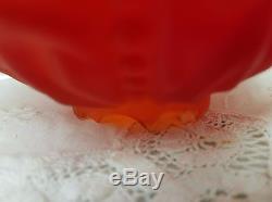 Antique Miniature Satin Ruby GWTW Oil Lamp with Ruby Beaded crinkle Ball Shade