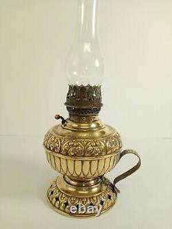 Antique Miniature Tiny Juno Brass Oil Lamp 1800s