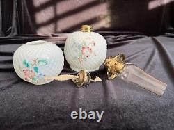 Antique Miniature oil lamp flower pattern withchimney. I have another one of these