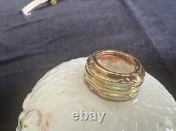 Antique Miniature oil lamp flower pattern withchimney. I have another one of these