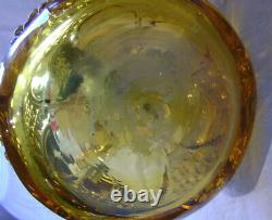 Antique Miniture Oil Lamp Imperial Amber Blown Glass Original