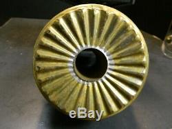 Antique Mission Cast Iron & Slag Glass Parlor Oil Lamp Base 13.25 x 6.25 Excel