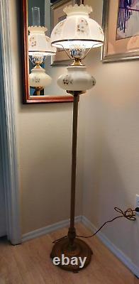 Antique Mitchell Gone With The Wind Hurricane Converted Oil Floor lamp 1920s