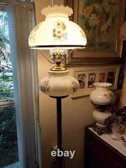 Antique Mitchell Gone With The Wind Hurricane Converted Oil Floor lamp 1920s