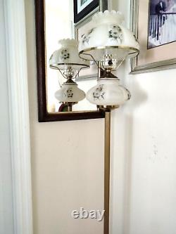 Antique Mitchell Gone With The Wind Hurricane Converted Oil Floor lamp 1920s