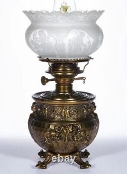 Antique Movement Victorian Banquet Oil Lamp