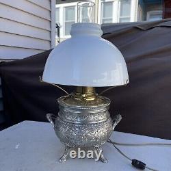 Antique Mt. Washington Electrified Oil Lamp 1880s