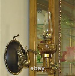 Antique NL 224 Antique Figural Miniature Art Glass Oil Lamp Bracket MINT Rare