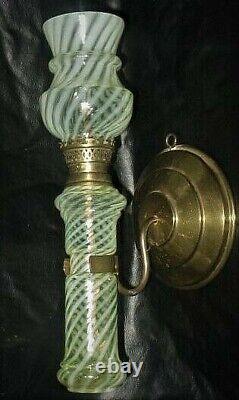 Antique NL 224 Antique Figural Miniature Art Glass Oil Lamp Bracket MINT Rare