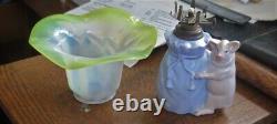 Antique NL 224 Antique Figural Miniature Art Glass Oil Lamp Bracket MINT Rare