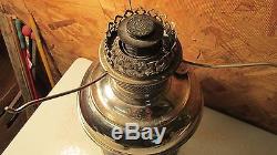 Antique Nickel Plated Rayo Oil Lamp & Shade