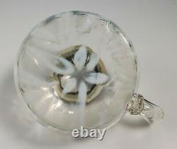 Antique Northwood Primrose Daffodils White Opalescent Oil Kerosene Finger Lamp