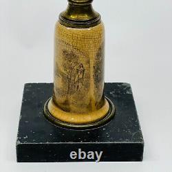 Antique OIL Lamp Made in the USA with Eagle Mechanicals Country Motif 20 Tall