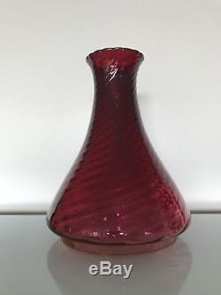Antique Oil Kerosene Angle Lamp Cranberry Ruby Glass Chimney