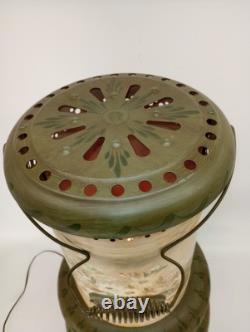 Antique Oil Kerosene Heater Parlor Stove Hand Painted Lamp Conversion Farmhouse