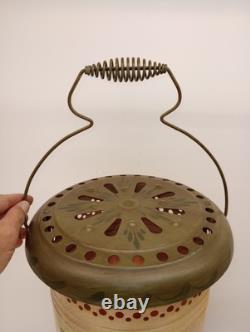 Antique Oil Kerosene Heater Parlor Stove Hand Painted Lamp Conversion Farmhouse