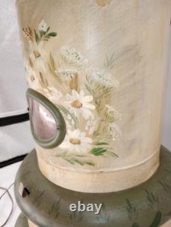 Antique Oil Kerosene Heater Parlor Stove Hand Painted Lamp Conversion Farmhouse