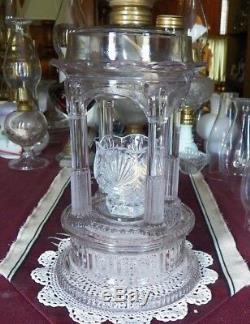 Antique Oil Lamp 1882 Adams Temple Applesauce Lamp # 2/3 Arctic Burner