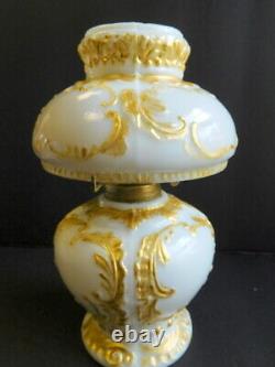 Antique Oil Lamp 1890's miniature ELSIE milk glass S1, fig. 245